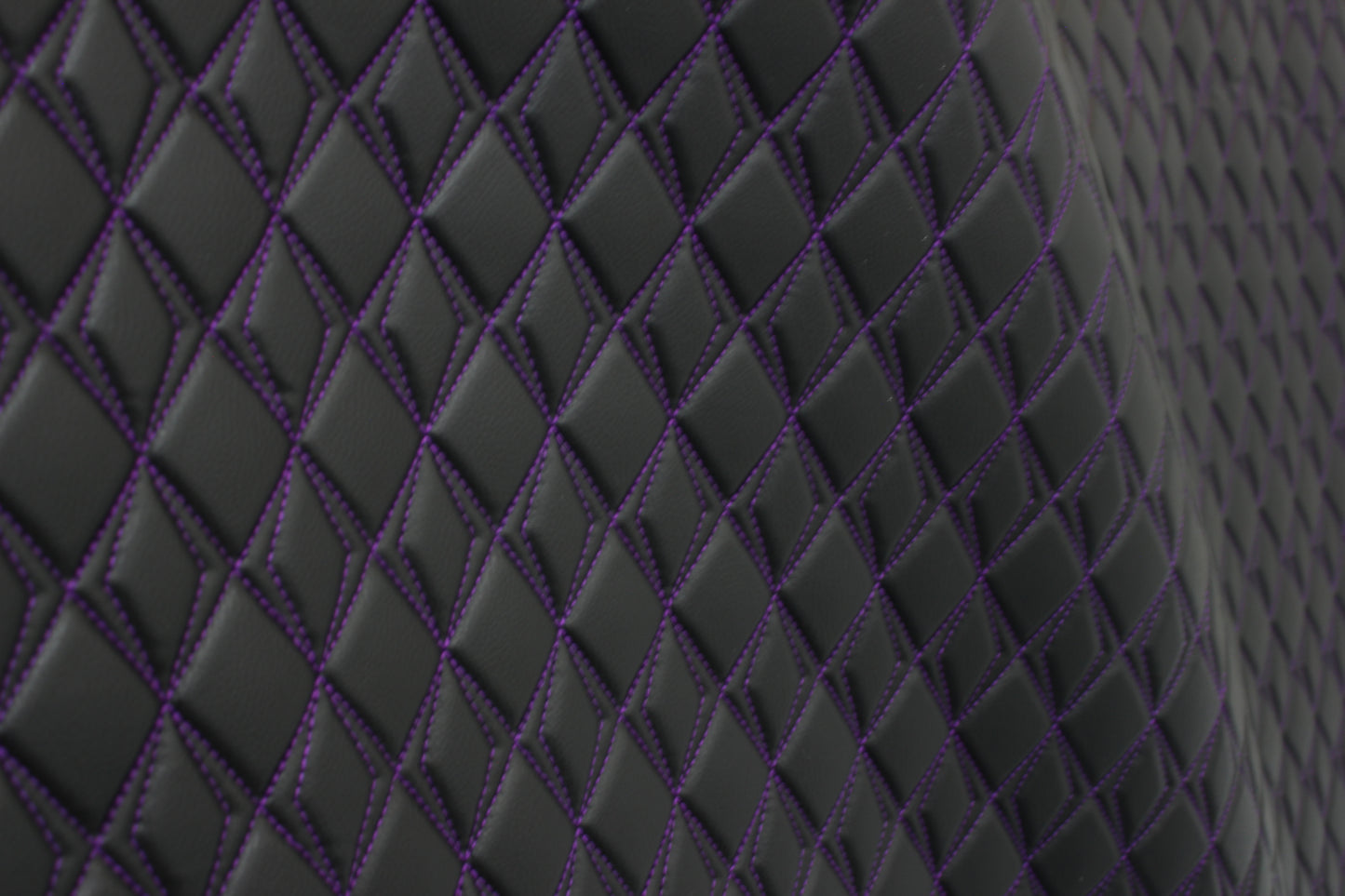 Purple Upholstery Synthetic Butterfly Stitched Black Leather & Foam Backing - Perfect for DIY Projects |Car Seats | Door ,Interior, Headline |140cm