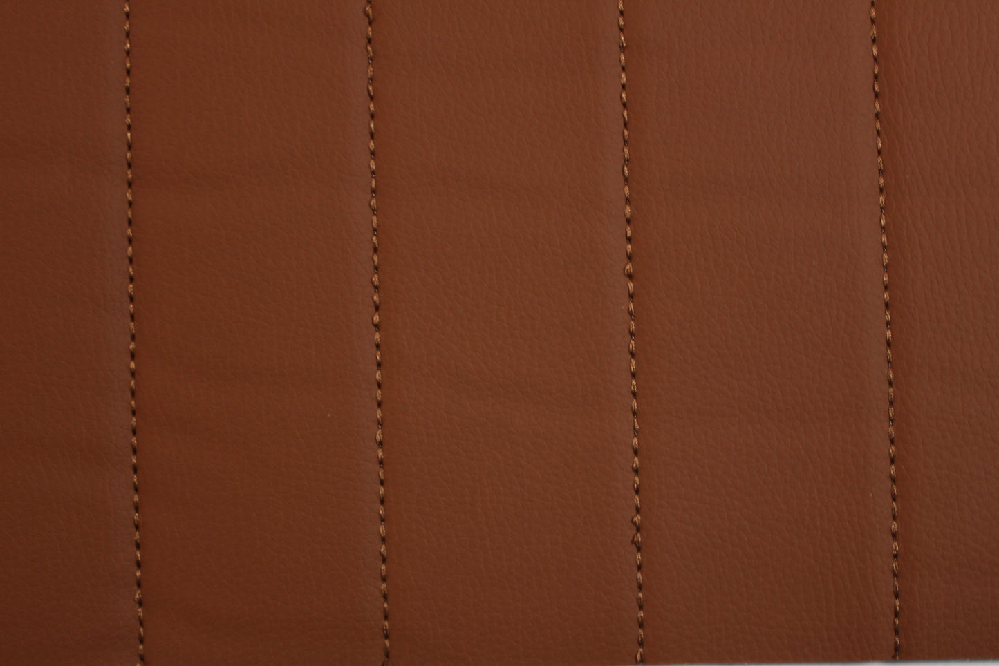 Brown Quilted Brown-Tan Vinyl Faux Leather Car Upholstery Fabric | 2" x 5cm Pattern Line Stitch with 5mm Foam Backing | 140cm Wide | Automotive Projects