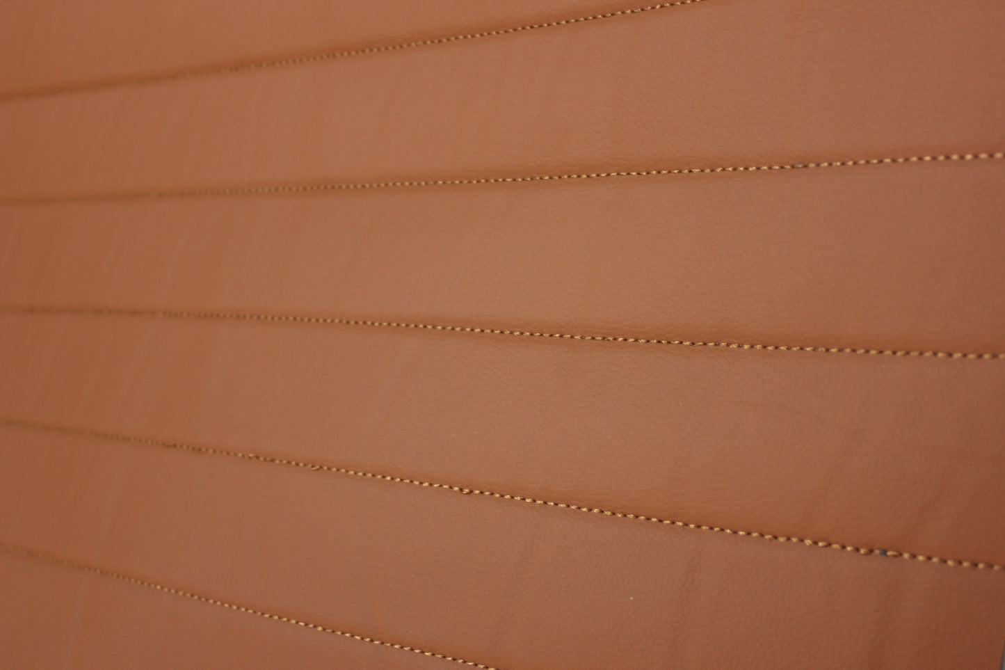 Brown Quilted Brown-Tan Vinyl Faux Leather Car Upholstery Fabric | 2" x 5cm Pattern Line Stitch with 5mm Foam Backing | 140cm Wide | Automotive Projects
