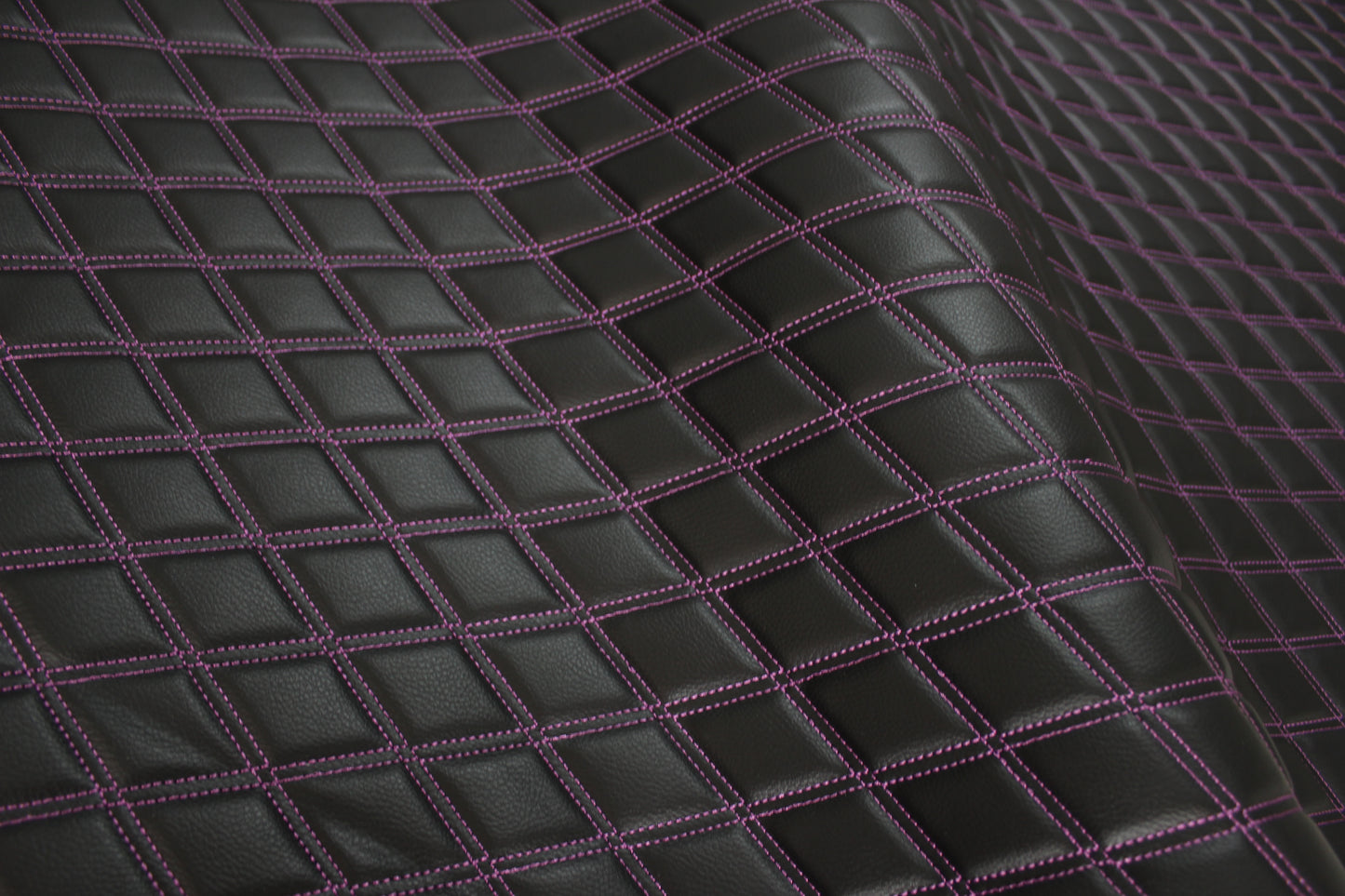 Sample Double Purple Quilted Vinyl Faux Leather Car Upholstery Fabric | 2"x3" 5x7.5cm Diamond Stitched 5mm Foam Backed 140cm Wide -55" Wide (Copy)