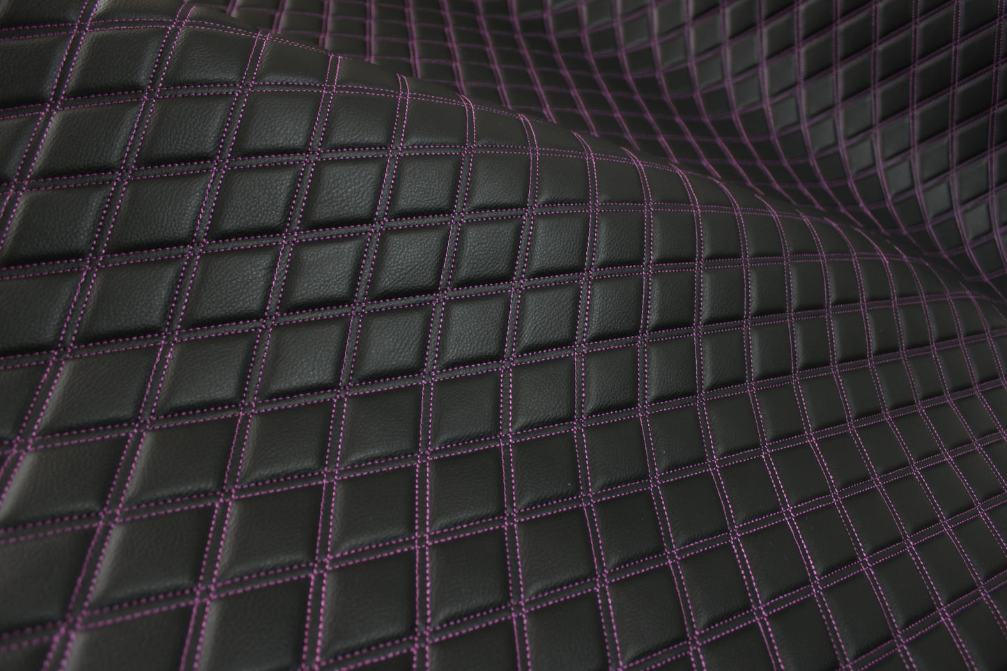 Sample Double Purple Quilted Vinyl Faux Leather Car Upholstery Fabric | 2"x3" 5x7.5cm Diamond Stitched 5mm Foam Backed 140cm Wide -55" Wide (Copy)