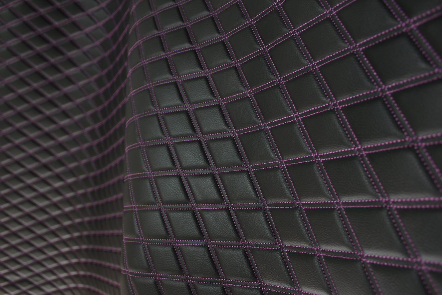 Sample Double Purple Quilted Vinyl Faux Leather Car Upholstery Fabric | 2"x3" 5x7.5cm Diamond Stitched 5mm Foam Backed 140cm Wide -55" Wide (Copy)