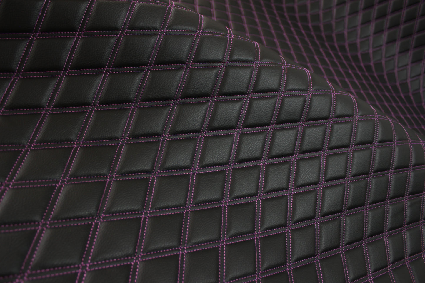 Sample Double Purple Quilted Vinyl Faux Leather Car Upholstery Fabric | 2"x3" 5x7.5cm Diamond Stitched 5mm Foam Backed 140cm Wide -55" Wide (Copy)