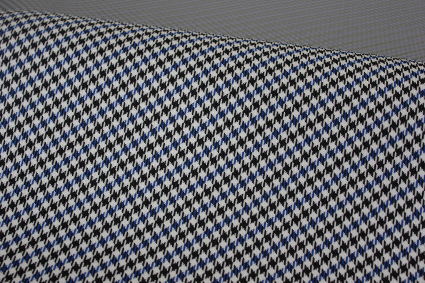 Pepita Houndstooth Car Seat Upholstery Fabric Porsche - Blue Black White- BMW Seat, Interior, Automobile, Door Headliner 4mm Foam Backed Restoration 150CM 55"
