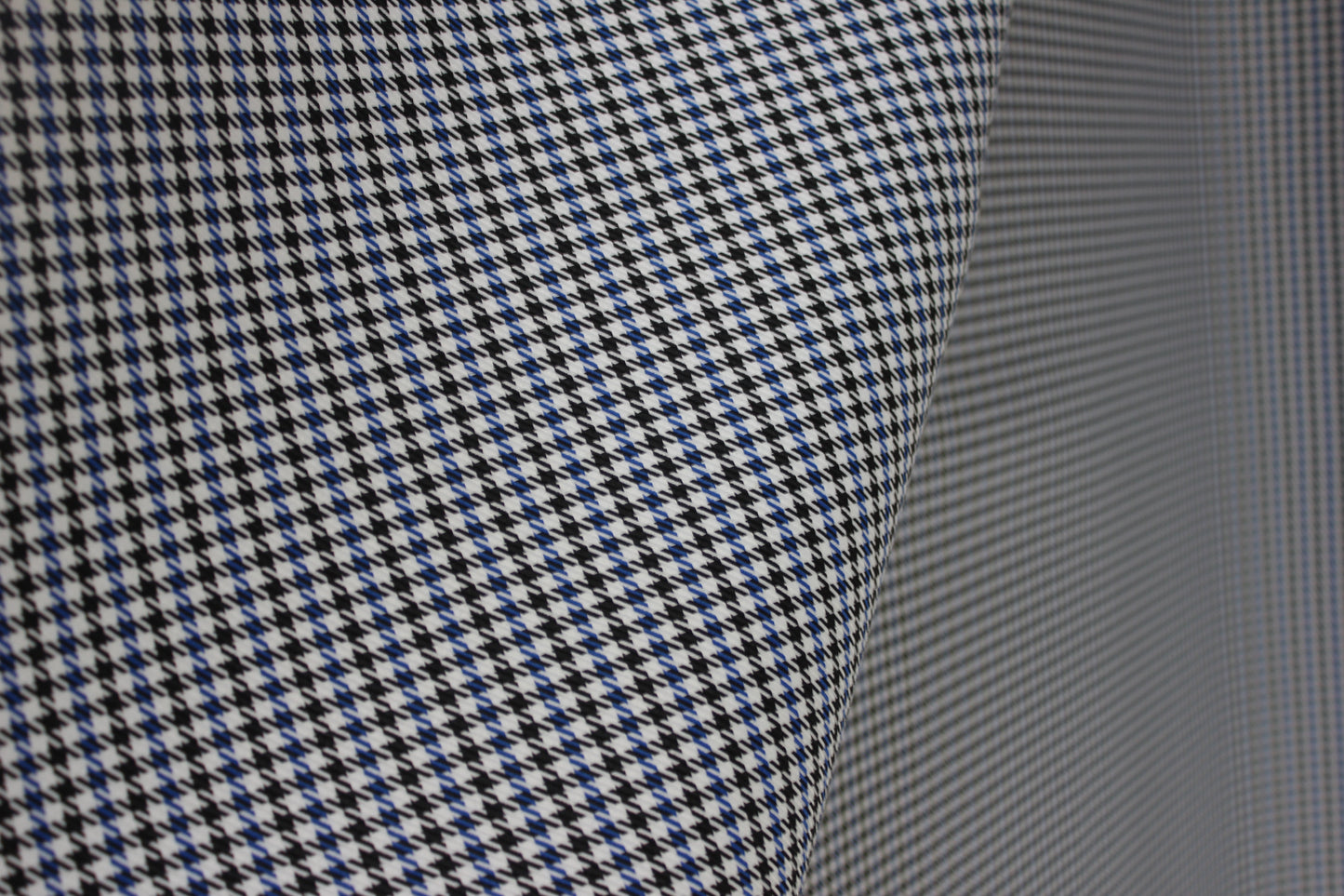 Pepita Houndstooth Car Seat Upholstery Fabric Porsche - Blue Black White- BMW Seat, Interior, Automobile, Door Headliner 4mm Foam Backed Restoration 150CM 55"