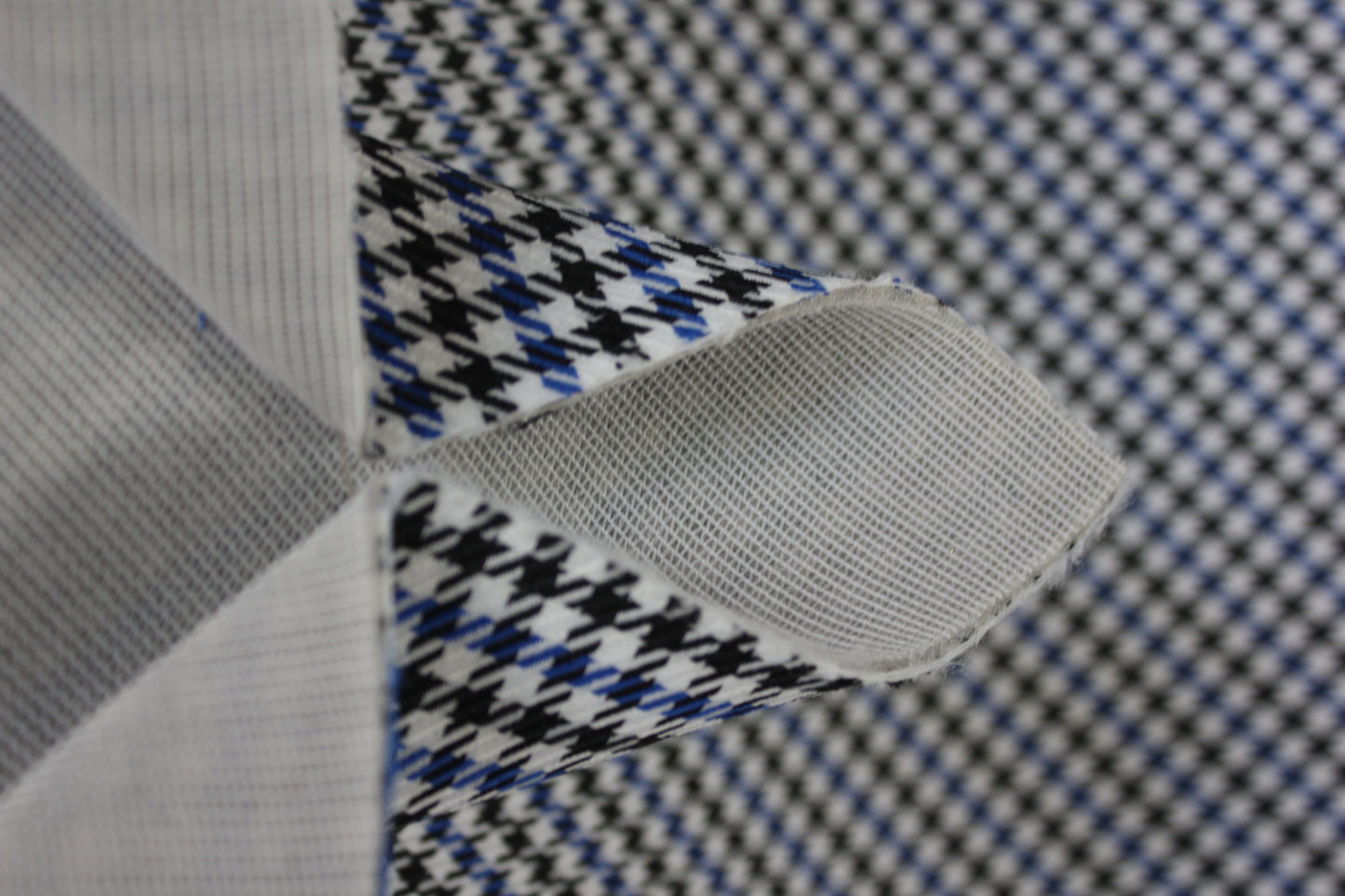 Pepita Houndstooth Car Seat Upholstery Fabric Porsche - Blue Black White- BMW Seat, Interior, Automobile, Door Headliner 4mm Foam Backed Restoration 150CM 55"