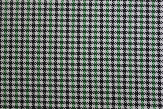 Pepita Houndstooth Car Seat Upholstery Fabric Porsche - Green Black White- BMW Seat, Interior, Automobile, Door Headliner 4mm Foam Backed Restoration 150CM 55"