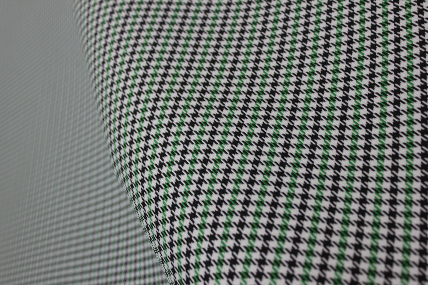 Pepita Houndstooth Car Seat Upholstery Fabric Porsche - Green Black White- BMW Seat, Interior, Automobile, Door Headliner 4mm Foam Backed Restoration 150CM 55"