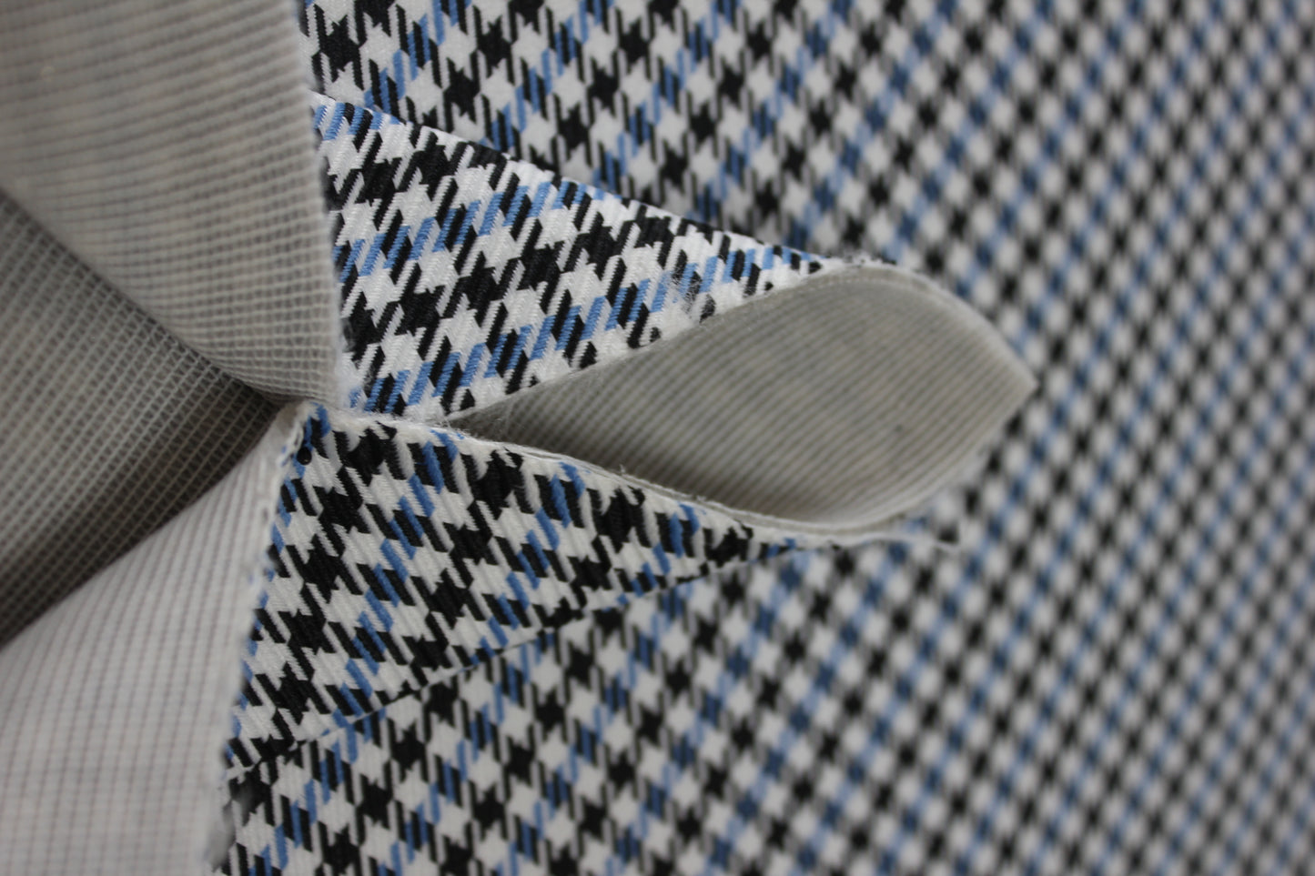 Pepita Houndstooth Car Seat Upholstery Fabric Porsche - Light Blue Black White - BMW Seat, Interior, Automobile, Door Headliner 4mm Foam Backed Restoration 150CM 55"