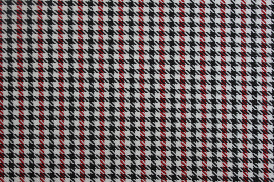 Pepita Houndstooth Car Seat Upholstery Fabric Porsche - Red Black White- BMW Seat, Interior, Automobile, Door Headliner 4mm Foam Backed Restoration 150CM 55"