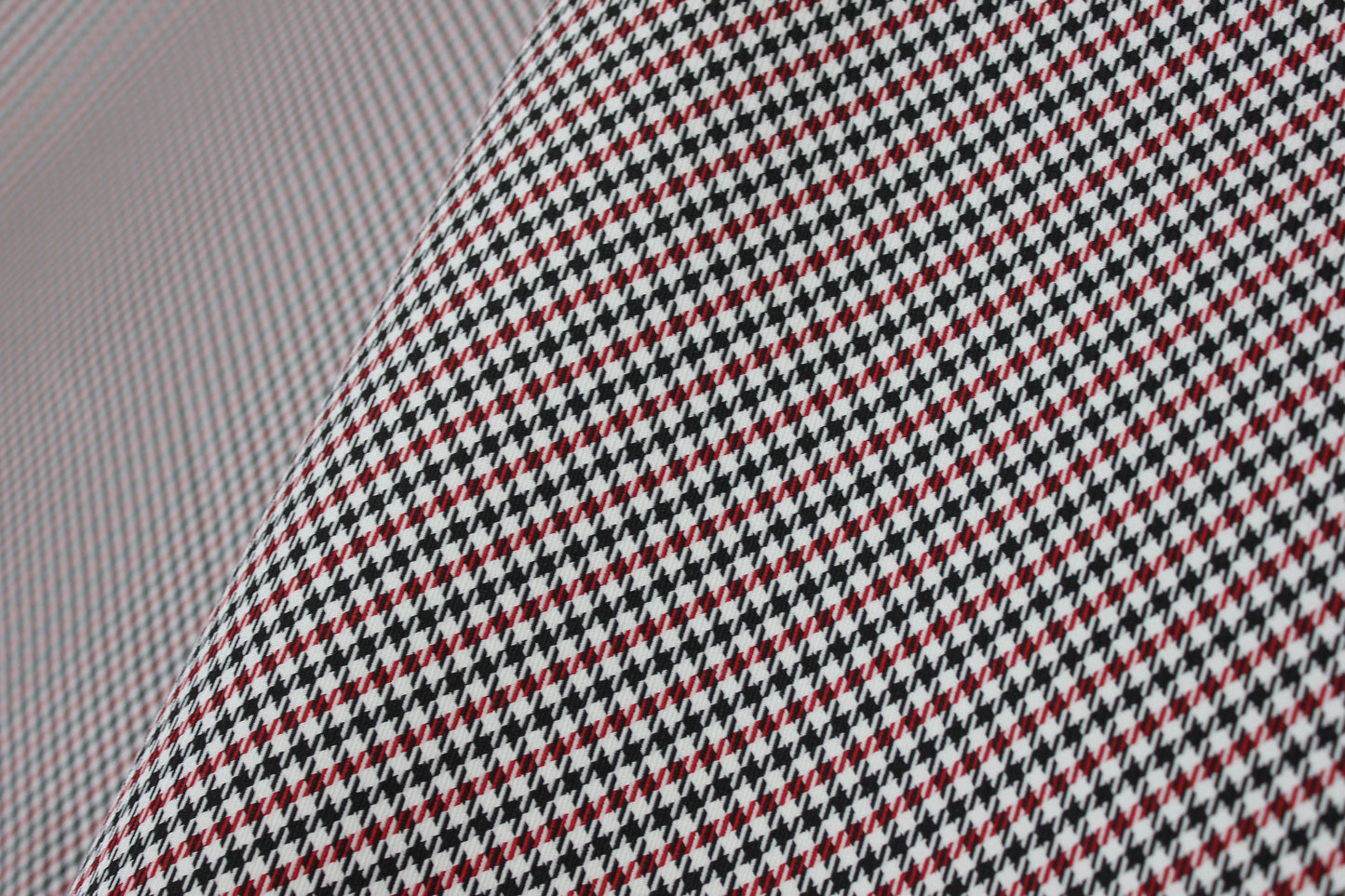 Pepita Houndstooth Car Seat Upholstery Fabric Porsche - Red Black White- BMW Seat, Interior, Automobile, Door Headliner 4mm Foam Backed Restoration 150CM 55"