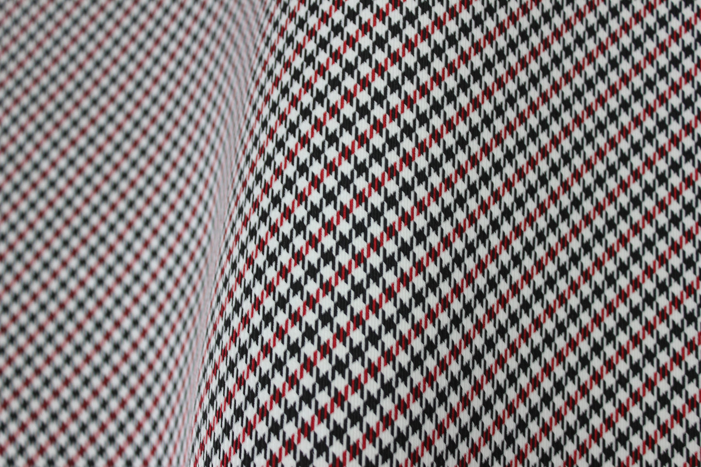 Pepita Houndstooth Car Seat Upholstery Fabric Porsche - Red Black White- BMW Seat, Interior, Automobile, Door Headliner 4mm Foam Backed Restoration 150CM 55"