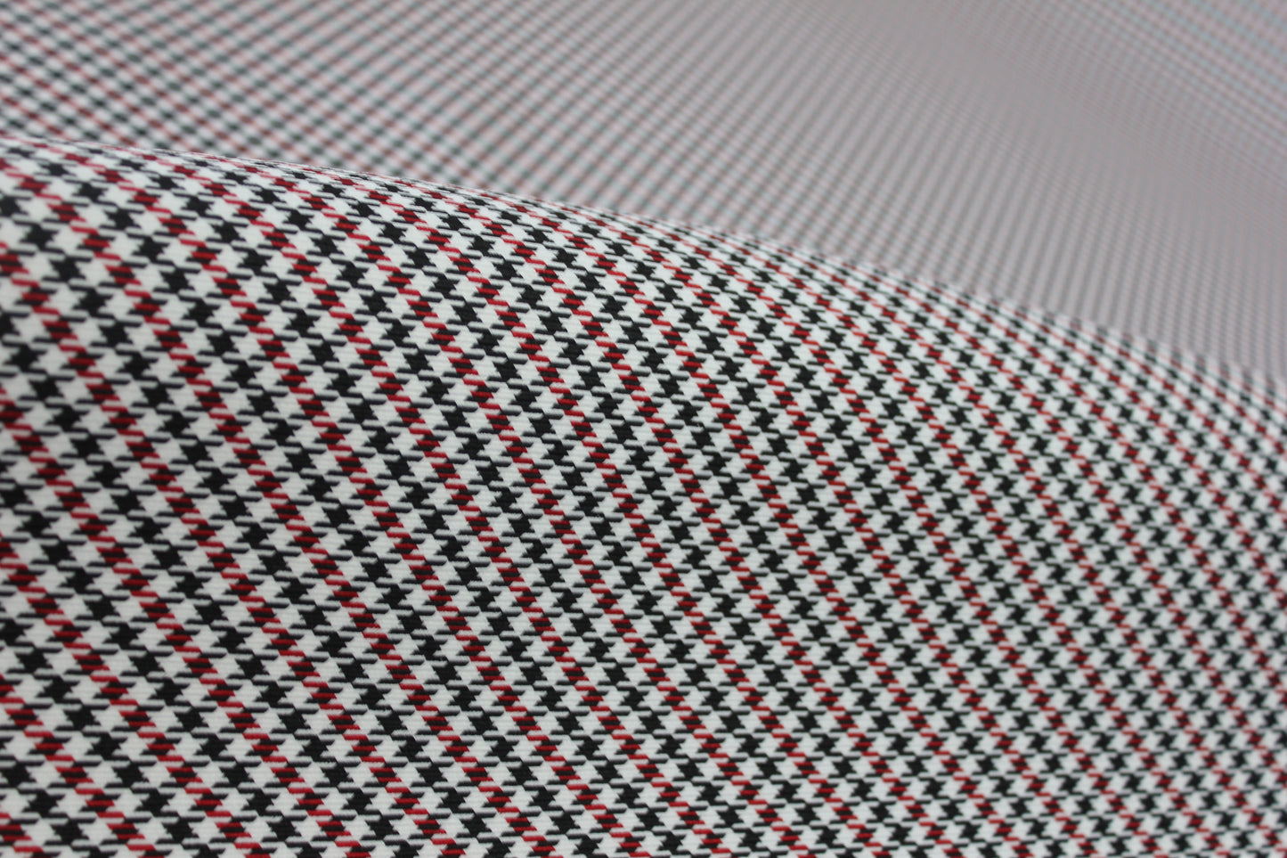 Pepita Houndstooth Car Seat Upholstery Fabric Porsche - Red Black White- BMW Seat, Interior, Automobile, Door Headliner 4mm Foam Backed Restoration 150CM 55"