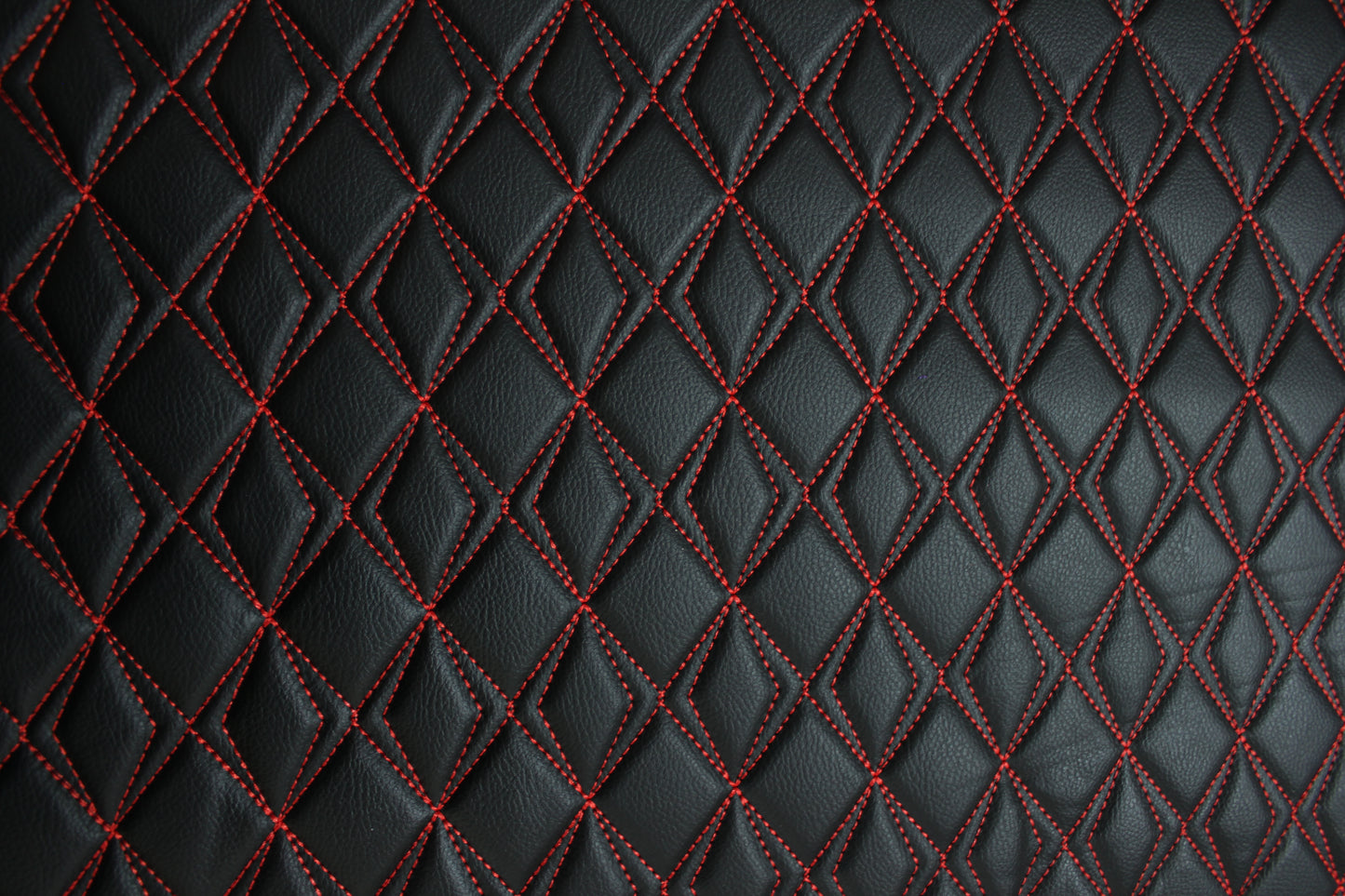 Red Upholstery Synthetic Butterfly Stitched Leather & Foam Backing - Perfect for DIY Projects |Car Seats | Door ,Interior, Headline |140cm Width