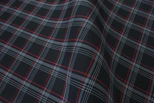 GTI Red Plaid Car Upholstery Fabric - VW Golf MK7- 3.5mm Comfort Foam - 59" - 150CM - Tartan Chic - Ideal for Seat, Interior, Automobile