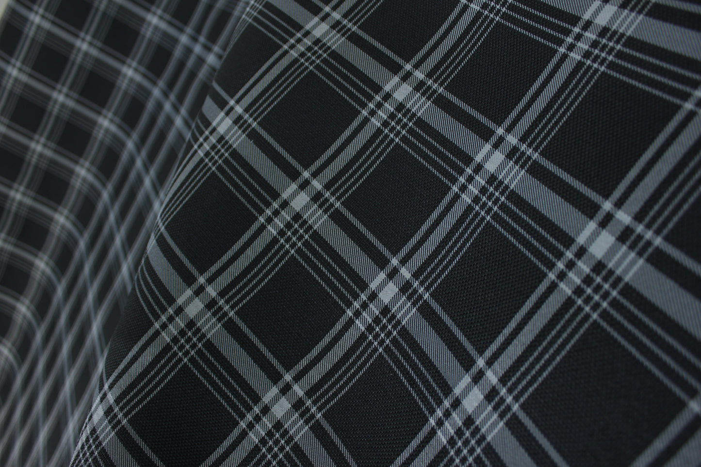 GTI Gray Plaid Car Upholstery Fabric - VW Golf MK7- 3.5mm Comfort Foam - 59" - 150CM - Tartan Chic - Ideal for Seat, Interior, Automobile