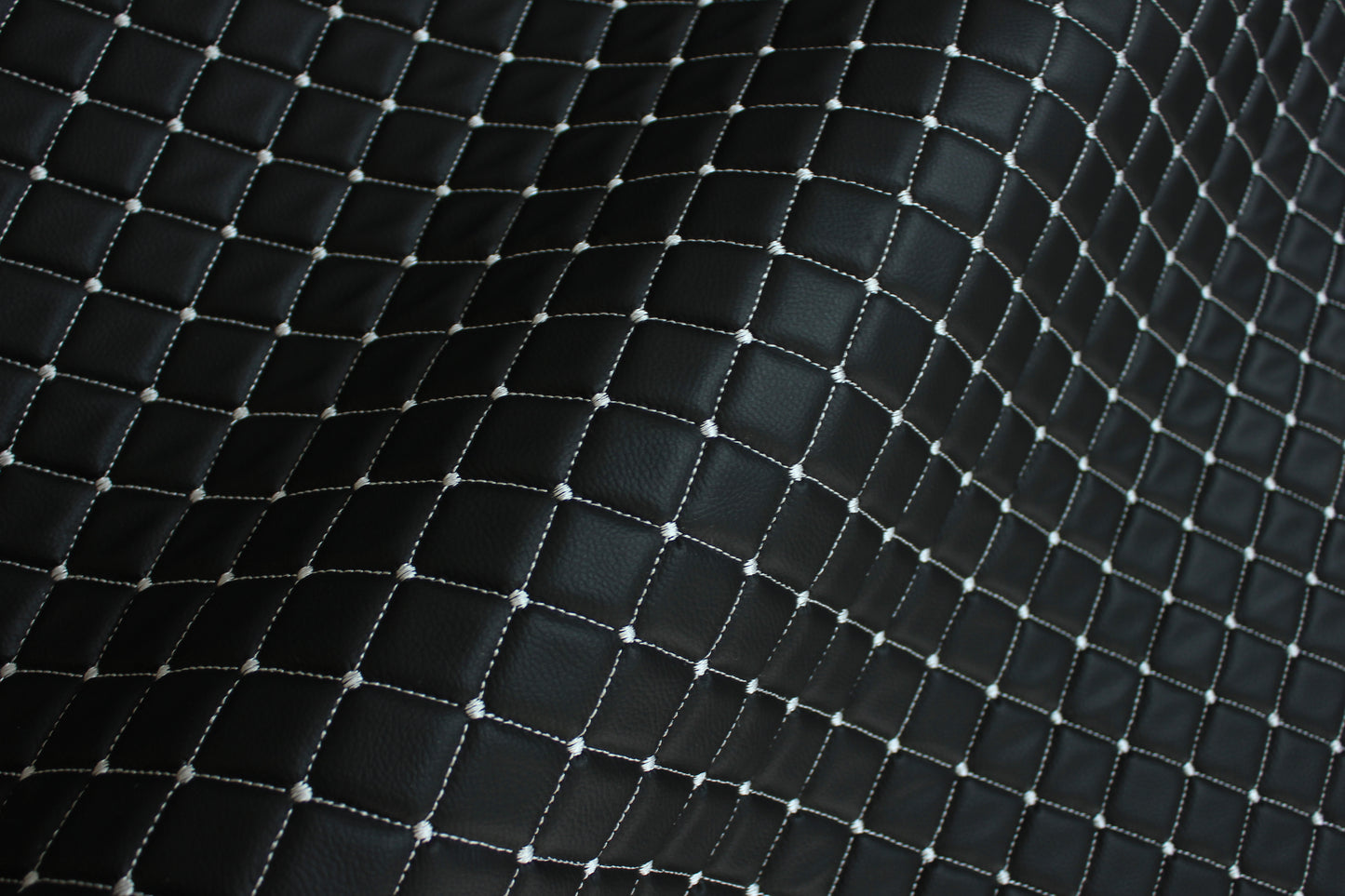 Dot Diamond White Quilted Faux Leather Upholstery Fabric | Foam Backing | Automotive, Marine, Furniture | 140cm (55.1") Wide Mercedes - BMW - VW (Copy)