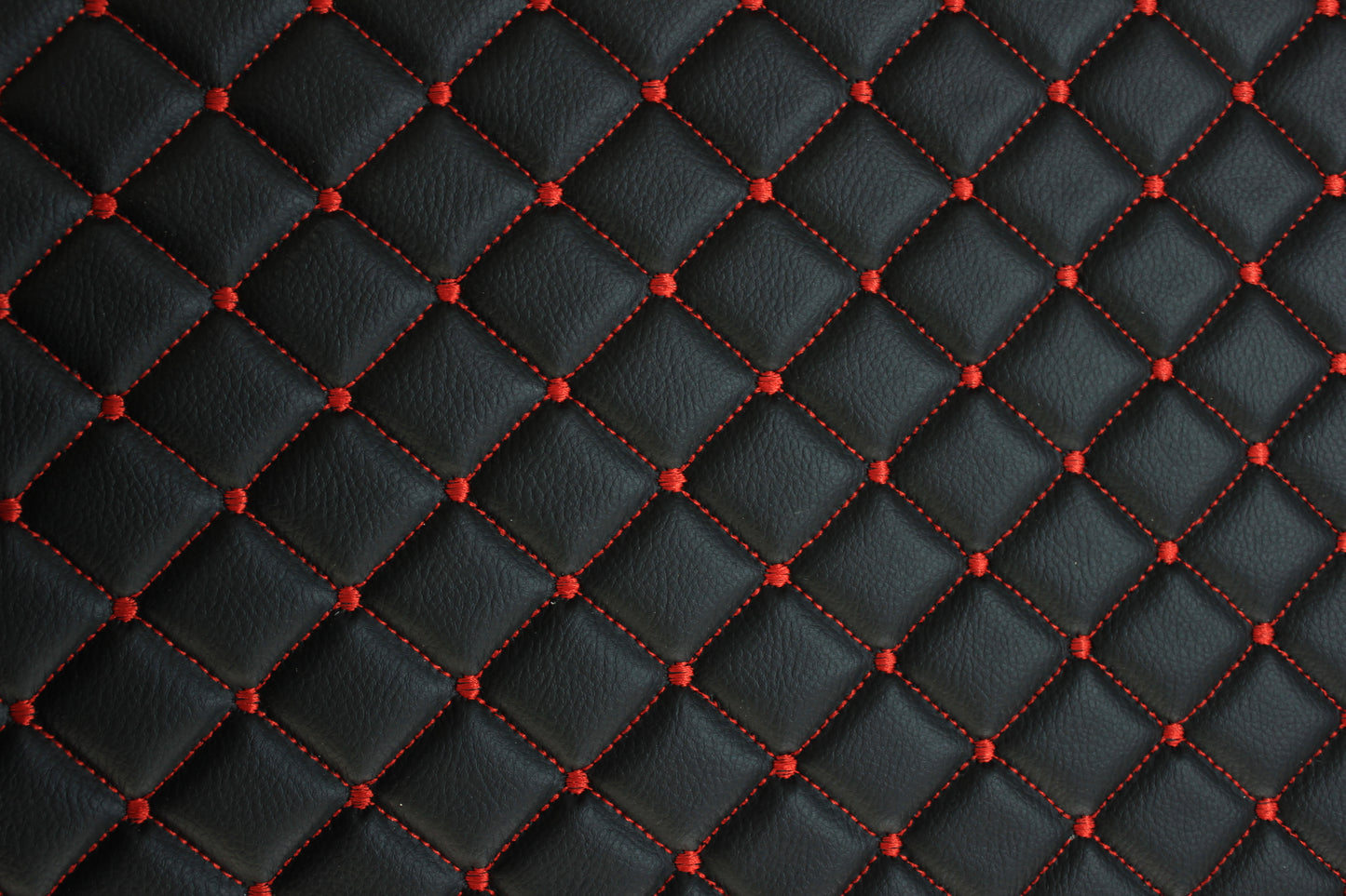 Dot Diamond Red Quilted Faux Leather Upholstery Fabric | Foam Backing | Automotive, Marine, Furniture | 140cm (55.1") Wide Mercedes - BMW - VW