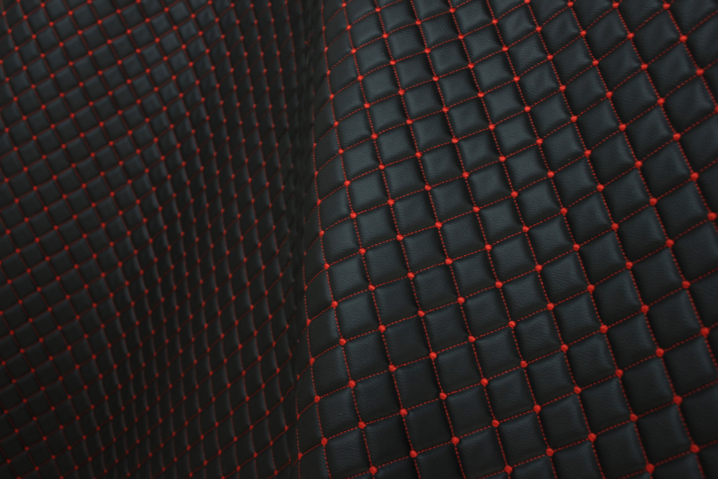 Dot Diamond Red Quilted Faux Leather Upholstery Fabric | Foam Backing | Automotive, Marine, Furniture | 140cm (55.1") Wide Mercedes - BMW - VW