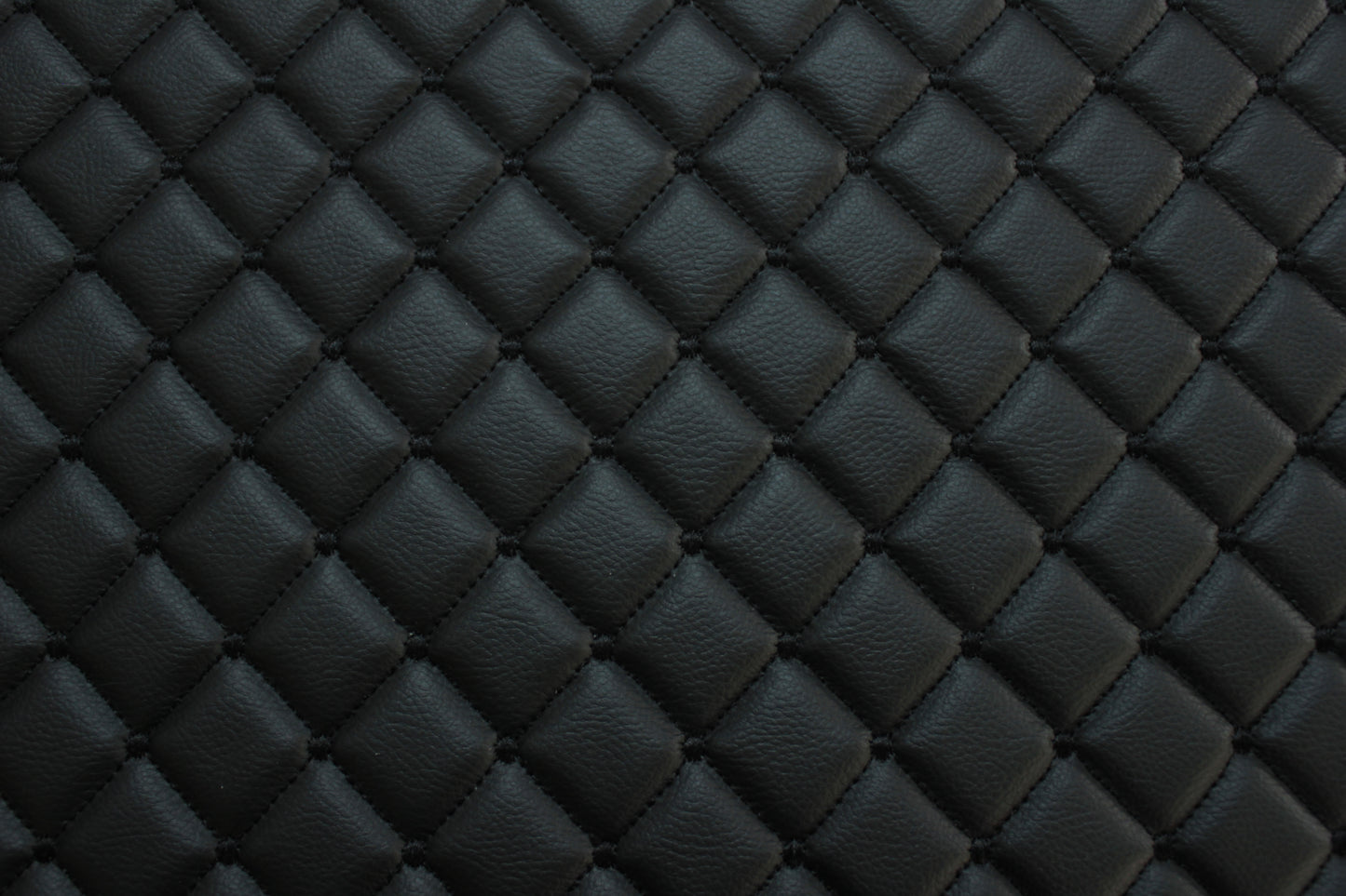 Dot Diamond Black Quilted Faux Leather Upholstery Fabric | Foam Backing | Automotive, Marine, Furniture | 140cm (55.1") Wide Mercedes - BMW - VW