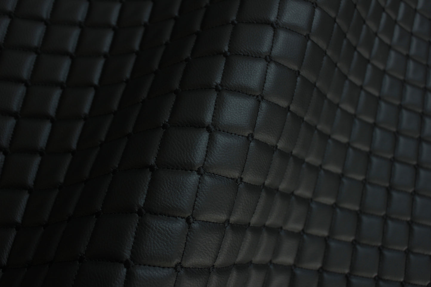 Dot Diamond Black Quilted Faux Leather Upholstery Fabric | Foam Backing | Automotive, Marine, Furniture | 140cm (55.1") Wide Mercedes - BMW - VW