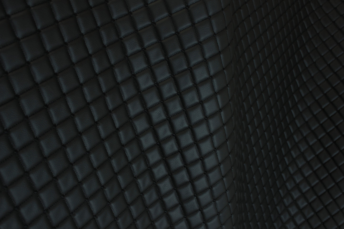 Dot Diamond Black Quilted Faux Leather Upholstery Fabric | Foam Backing | Automotive, Marine, Furniture | 140cm (55.1") Wide Mercedes - BMW - VW
