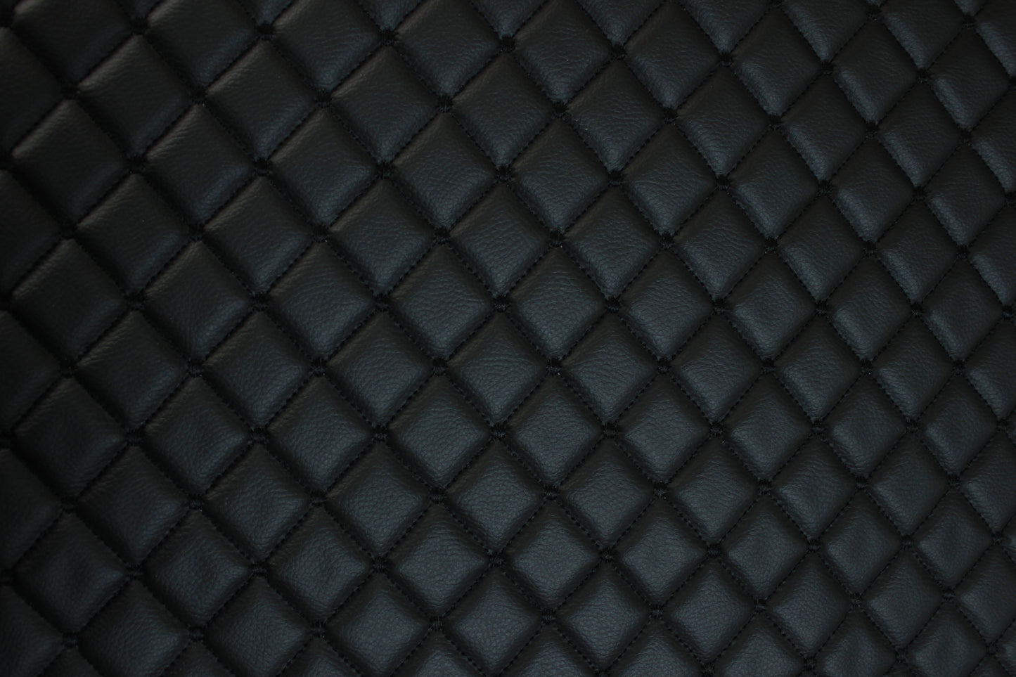 Dot Diamond Black Quilted Faux Leather Upholstery Fabric | Foam Backing | Automotive, Marine, Furniture | 140cm (55.1") Wide Mercedes - BMW - VW