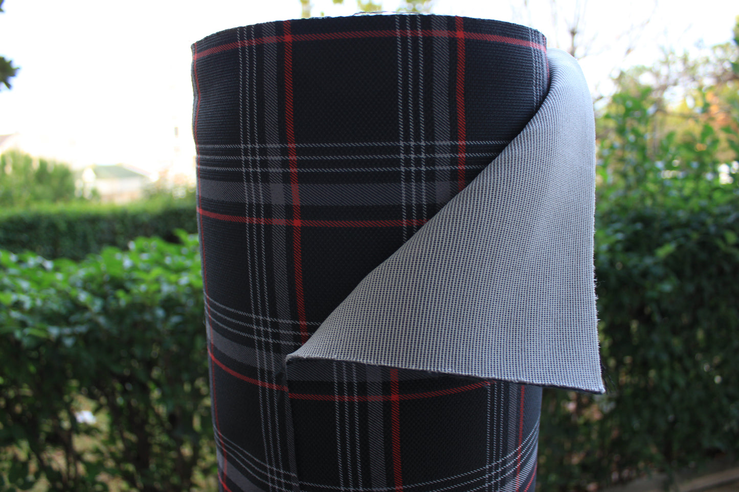 GTI Red Plaid Car Upholstery Fabric - VW Golf MK7- 3.5mm Comfort Foam - 59" - 150CM - Tartan Chic - Ideal for Seat, Interior, Automobile