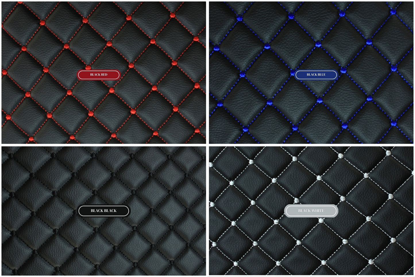 Dot Diamond Blue Quilted Faux Leather Upholstery Fabric | Foam Backing | Automotive, Marine, Furniture | 140cm (55.1") Wide Mercedes - BMW - VW
