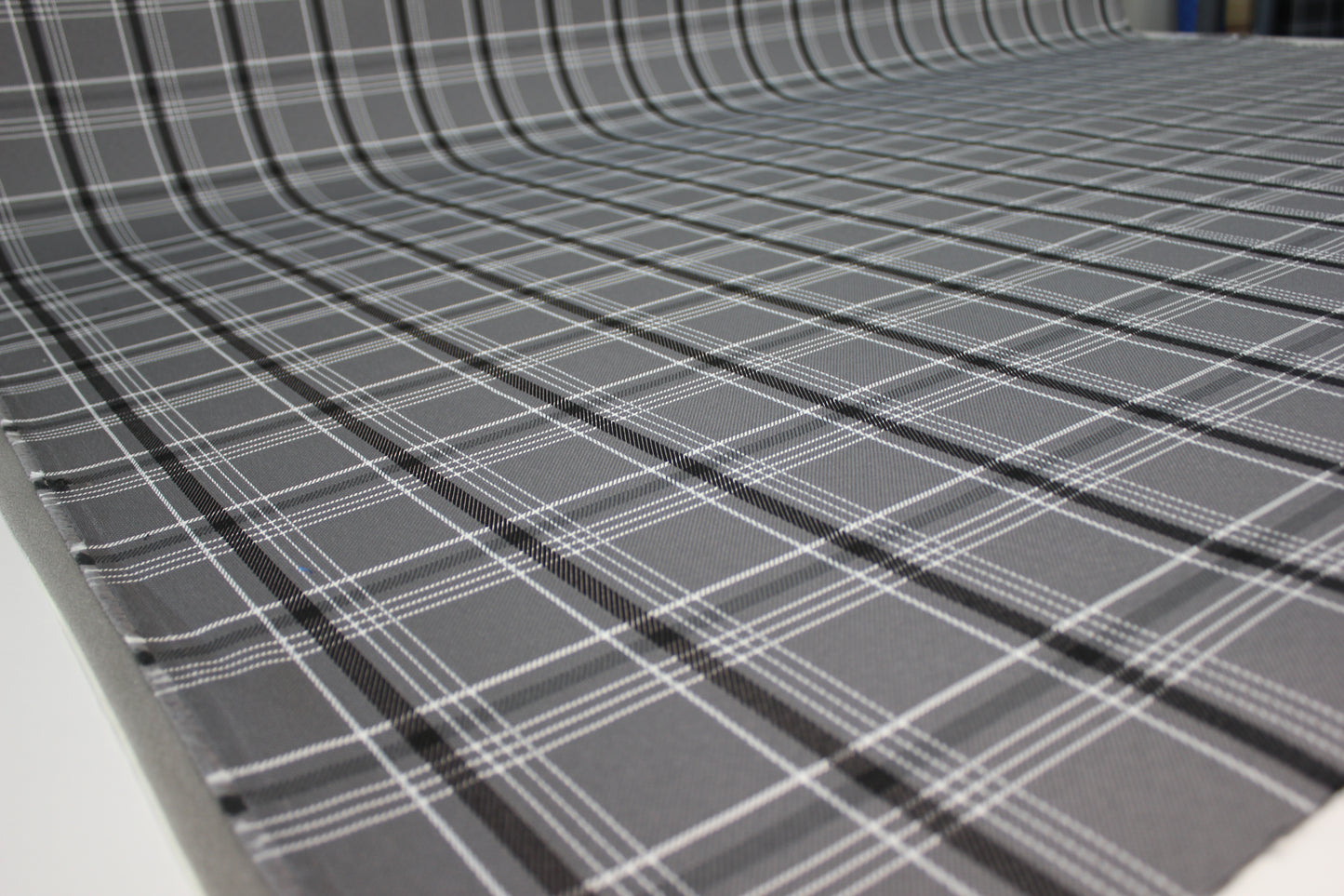 GTI Gray White Plaid Car Upholstery Fabric - VW Golf MK7- 3.5mm Comfort Foam - 59" - 150CM - Tartan - Ideal for Seat, Interior, Automobile