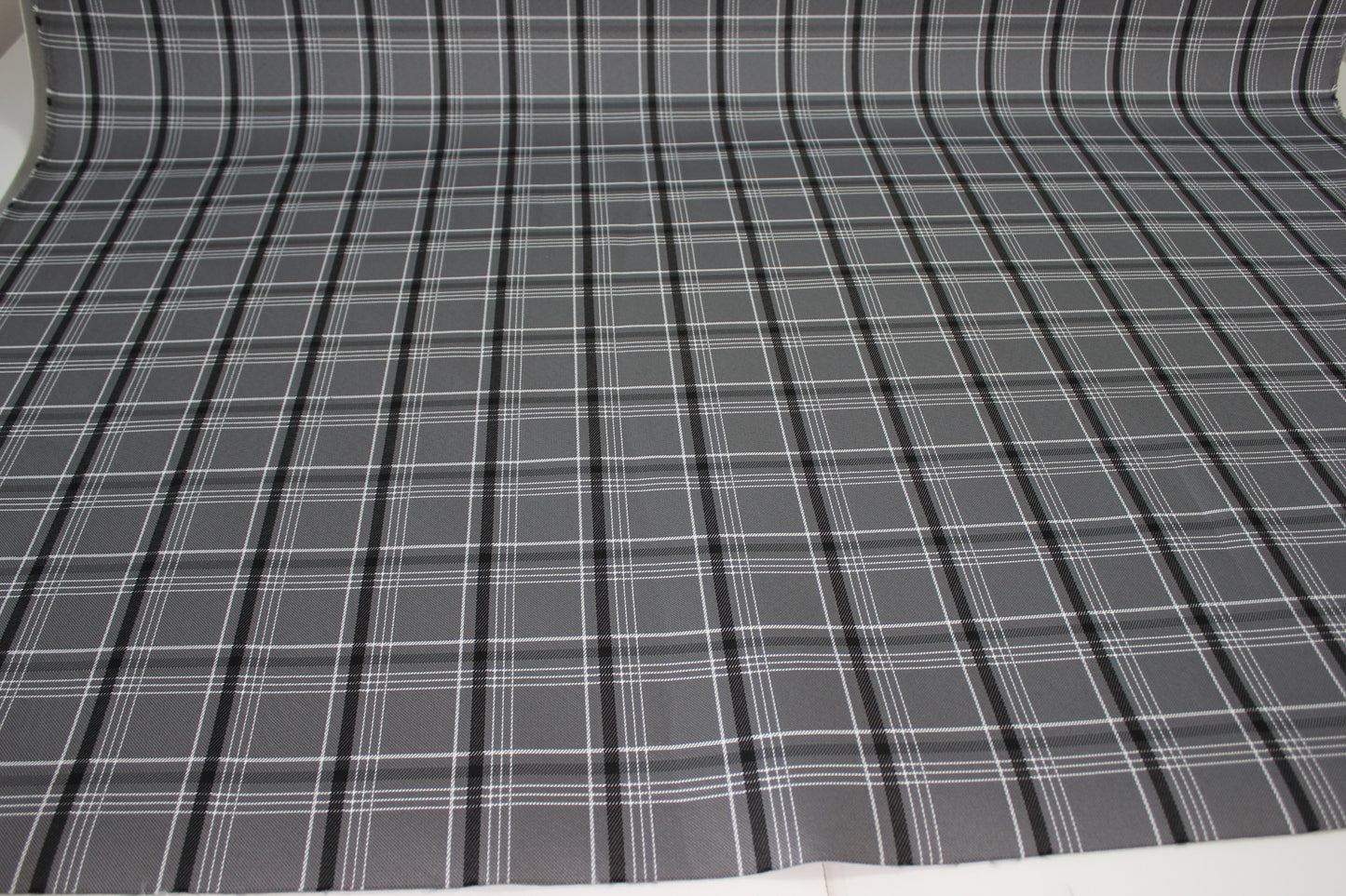 GTI Gray White Plaid Car Upholstery Fabric - VW Golf MK7- 3.5mm Comfort Foam - 59" - 150CM - Tartan - Ideal for Seat, Interior, Automobile