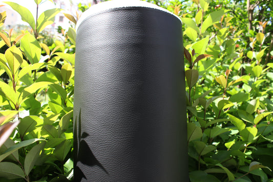 Black Vinyl Faux Leather Car Upholstery Fabric | Foam | 140cm W - 55" Wide | Grain Artificial Leather Automotive Boat Yacht Marine