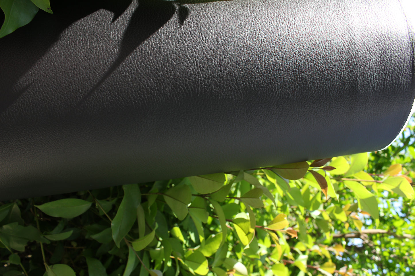 Black Vinyl Faux Leather Car Upholstery Fabric | Foam | 140cm W - 55" Wide | Grain Artificial Leather Automotive Boat Yacht Marine