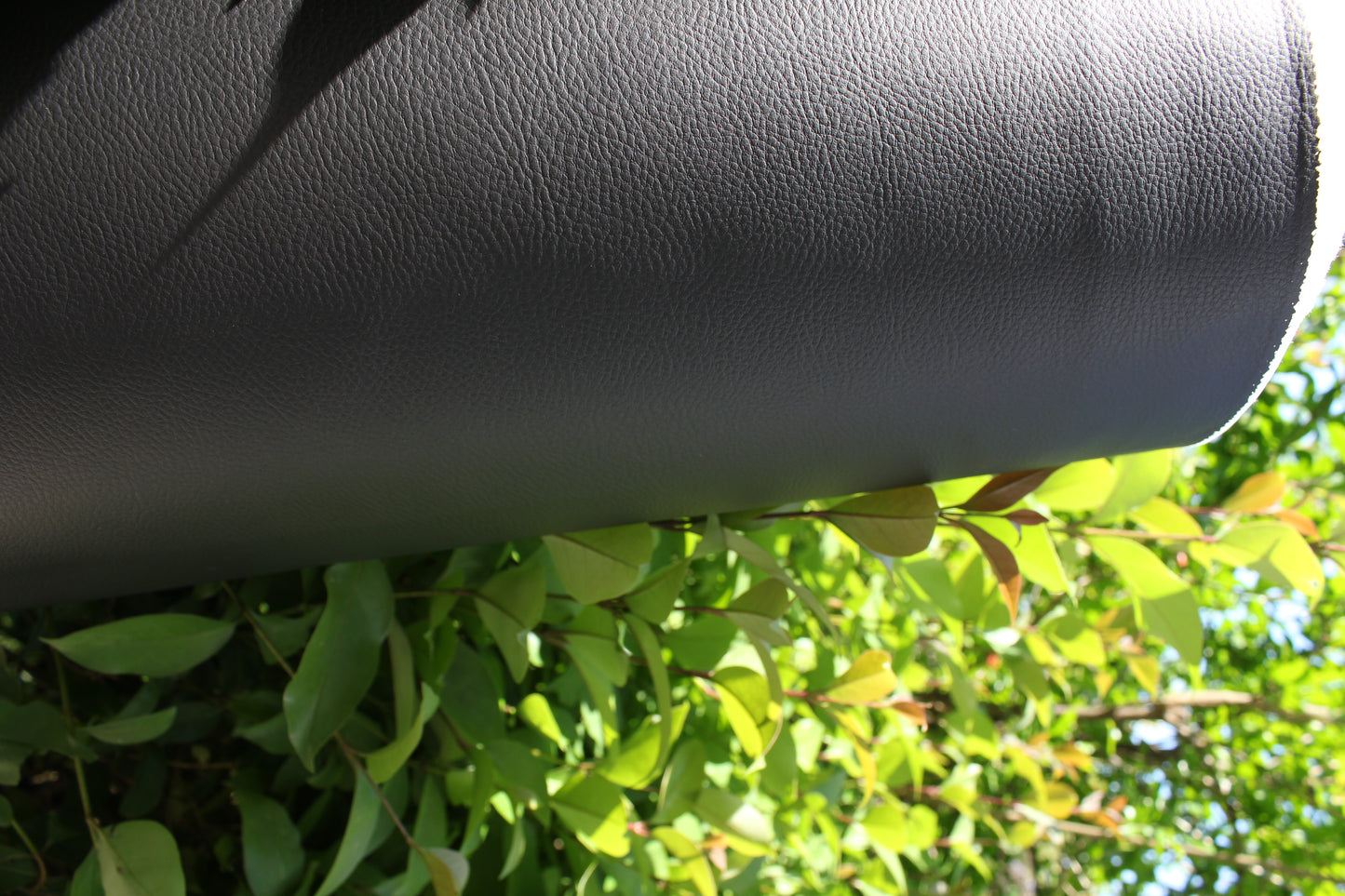 Black Vinyl Faux Leather Car Upholstery Fabric | Foam | 140cm W - 55" Wide | Grain Artificial Leather Automotive Boat Yacht Marine
