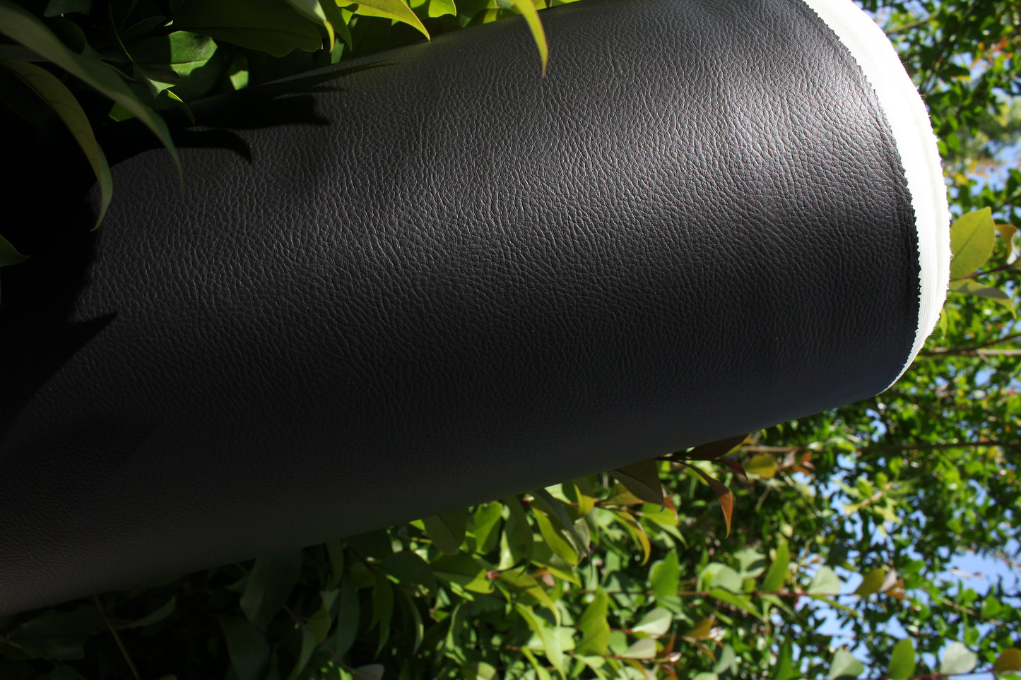 Black Vinyl Faux Leather Car Upholstery Fabric | Foam | 140cm W - 55" Wide | Grain Artificial Leather Automotive Boat Yacht Marine