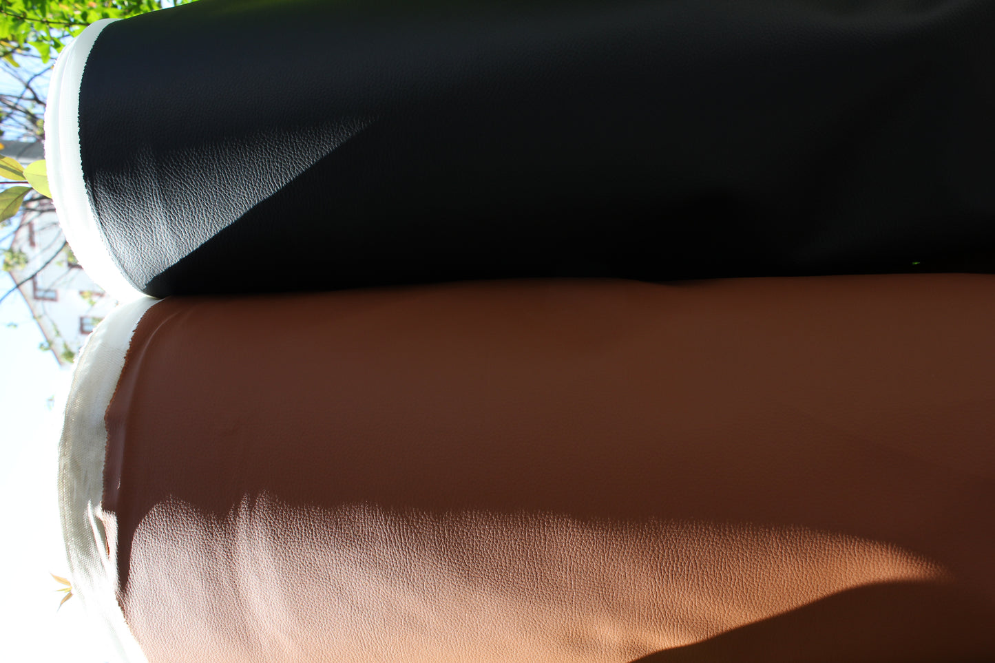 Black Vinyl Faux Leather Car Upholstery Fabric | Foam | 140cm W - 55" Wide | Grain Artificial Leather Automotive Boat Yacht Marine