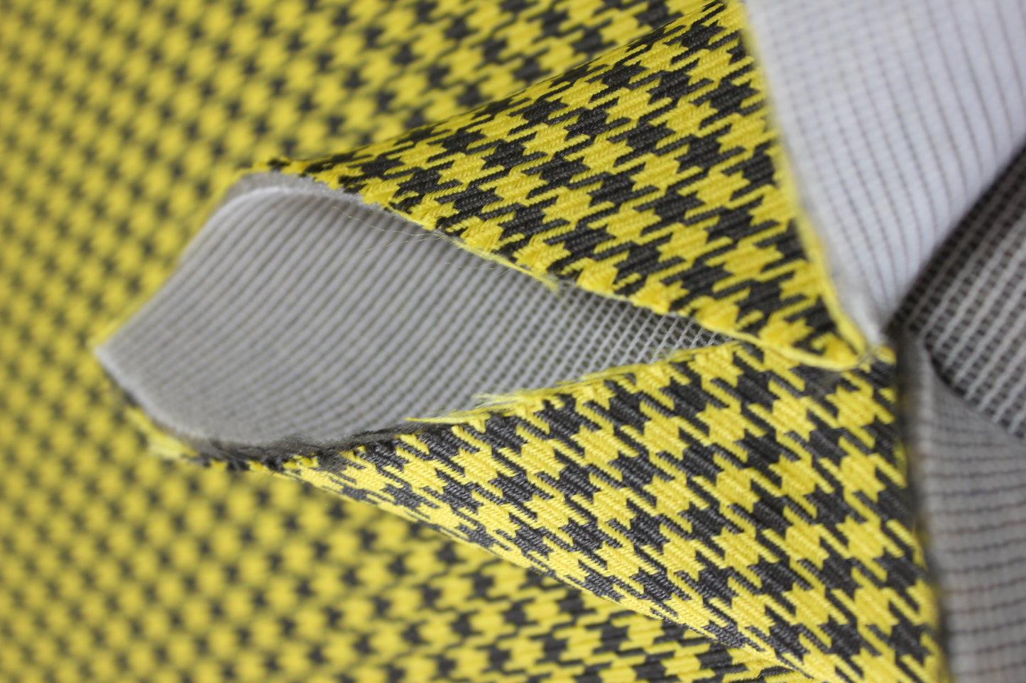 Pepita Houndstooth Car Seat Upholstery Fabric Porsche - Yellow Black - BMW Seat, Interior, Automobile, Door Headliner 4mm Foam Backed Restoration 150CM 55"