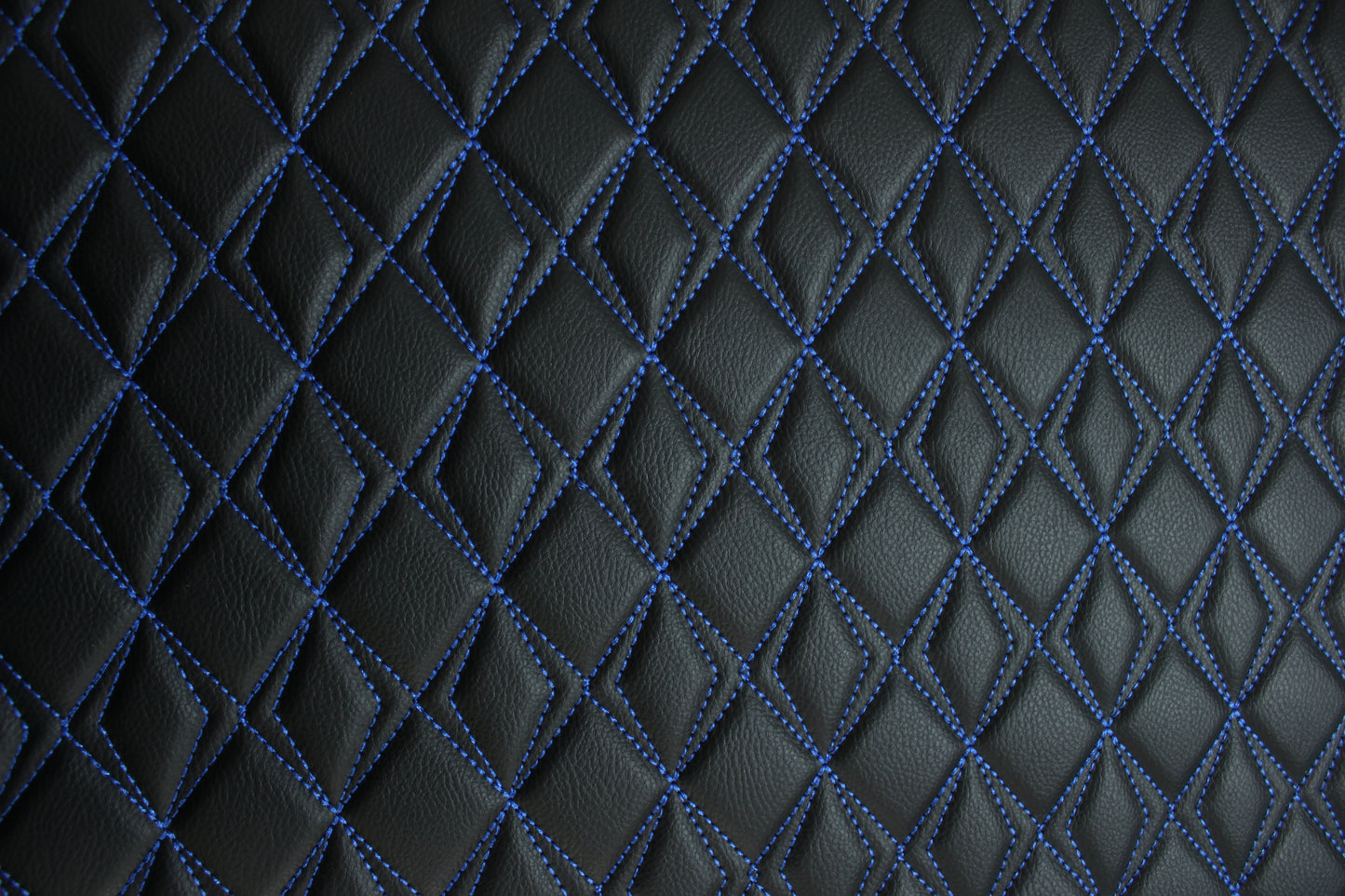 Blue Upholstery Synthetic Butterfly Stitched Leather & Foam Backing - Perfect for DIY Projects |Car Seats | Door ,Interior, Headline |140cm Width
