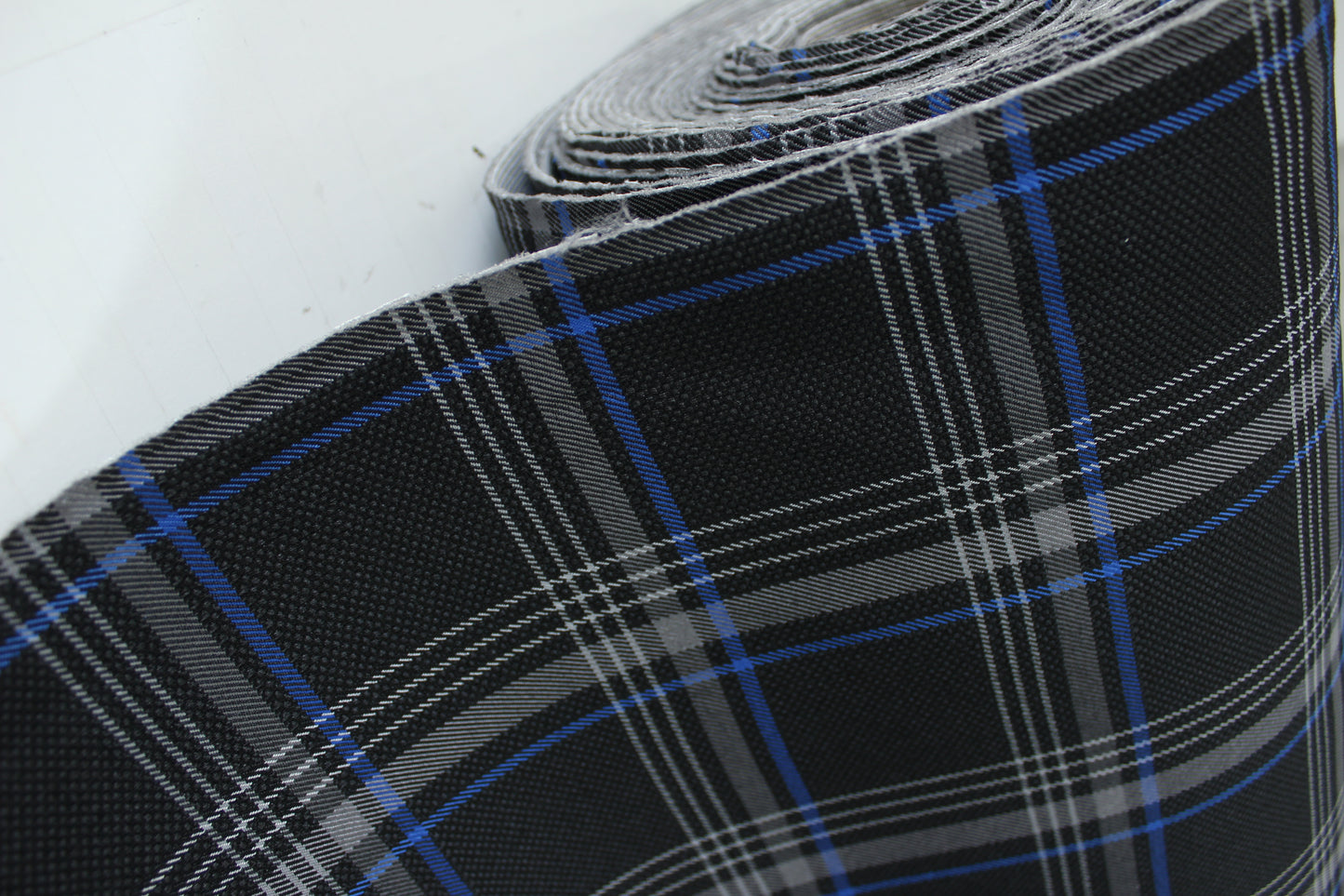 GTI Blue Plaid Car Upholstery Fabric - VW Golf MK7- 3.5mm Comfort Foam - 59" - 150CM - Tartan Chic - Ideal for Seat, Interior, Automobile