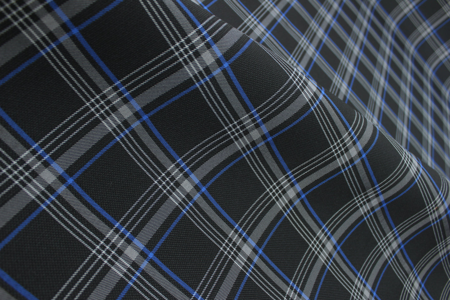 GTI Blue Plaid Car Upholstery Fabric - VW Golf MK7- 3.5mm Comfort Foam - 59" - 150CM - Tartan Chic - Ideal for Seat, Interior, Automobile