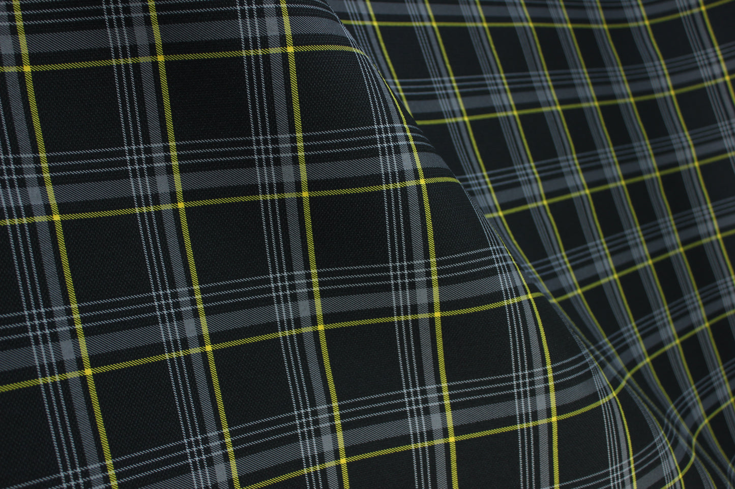 GTI Yellow Plaid Car Upholstery Fabric - VW Golf MK7- 3.5mm Comfort Foam - 59" - 150CM - Tartan Chic - Ideal for Seat, Interior, Automobile