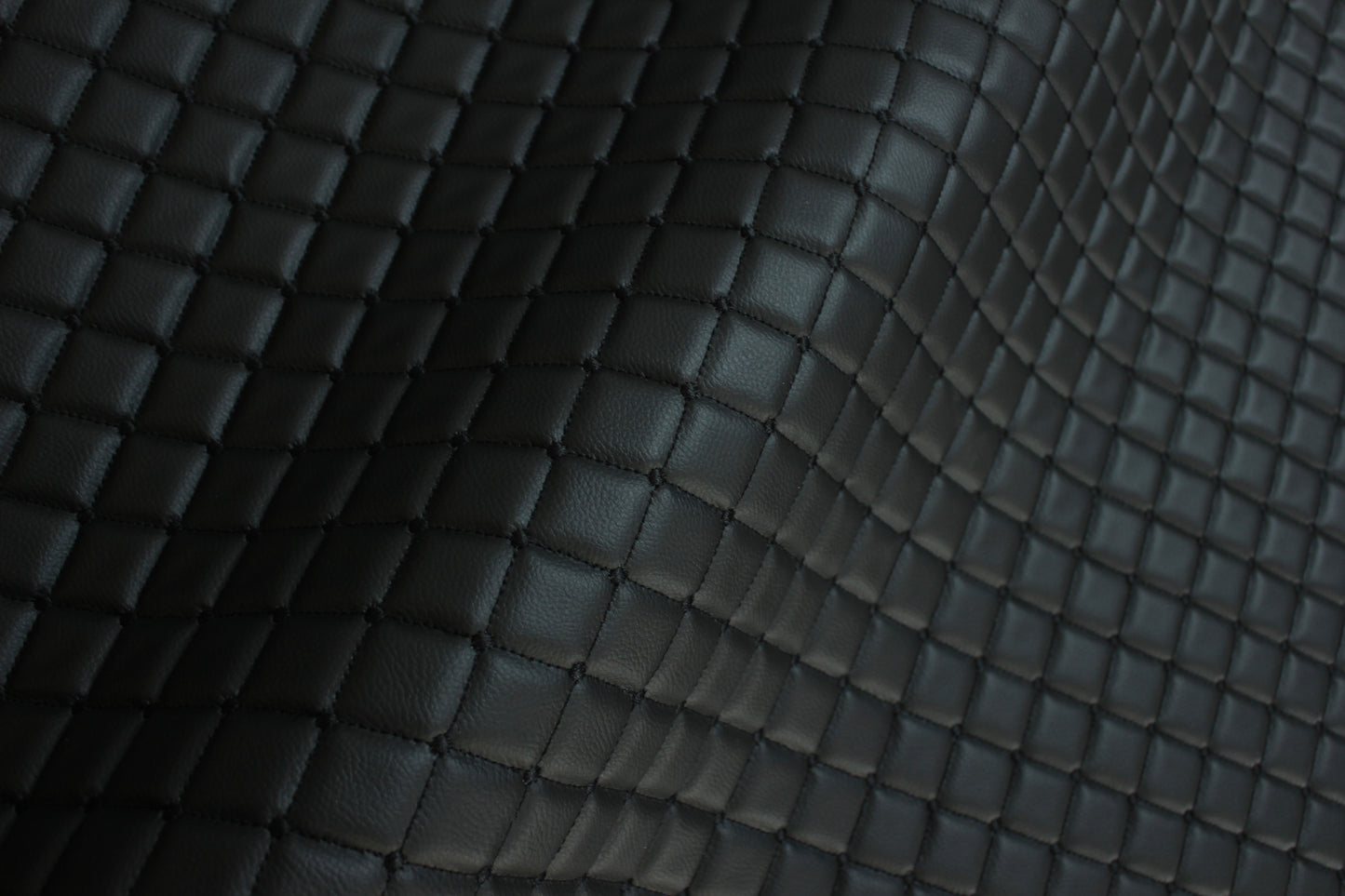 Dot Diamond Black Quilted Faux Leather Upholstery Fabric | Foam Backing | Automotive, Marine, Furniture | 140cm (55.1") Wide Mercedes - BMW - VW