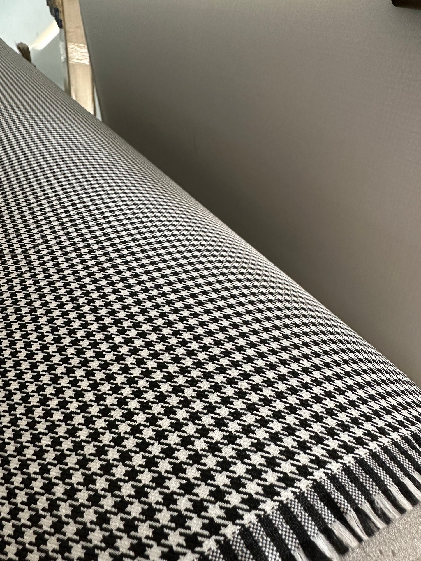 Pepita Houndstooth Car Seat Upholstery Fabric Porsche - Black White - BMW Seat, Interior, Automobile, Door Headliner 4mm Foam Backed Restoration 150CM 55"