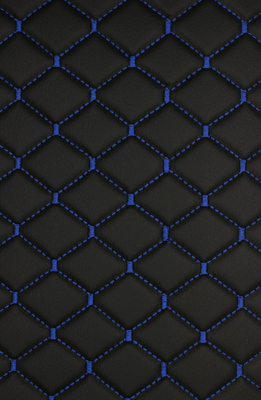 blue-quilted-black-faux-leather-car-upholstery-fabric-diamond
