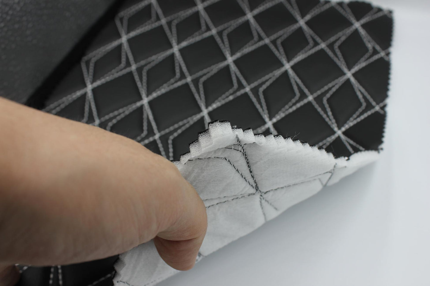 black-white-quilted-vinyl-faux-leather-car-upholstery-fabric