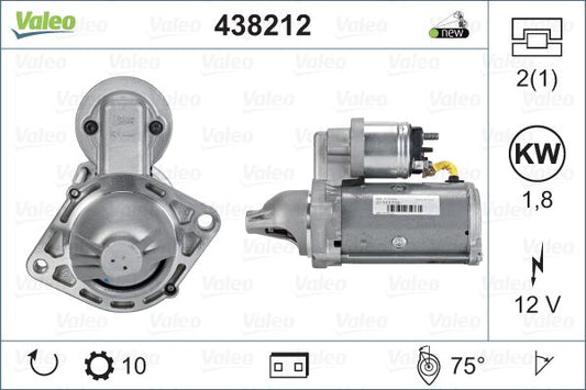VALEO 438212 Starter Motor for Mercedes-Benz C-Class E-Class CLS GLK 180 200 250 CGI